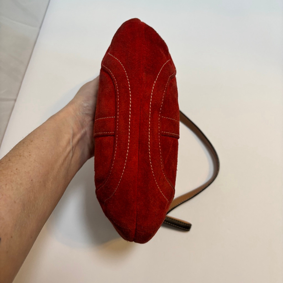 Vintage Coach 4284 Red Suede Soho Hobo Shoulder Bag 2004 Y2K Era Rare Colorway - Picture 4 of 12